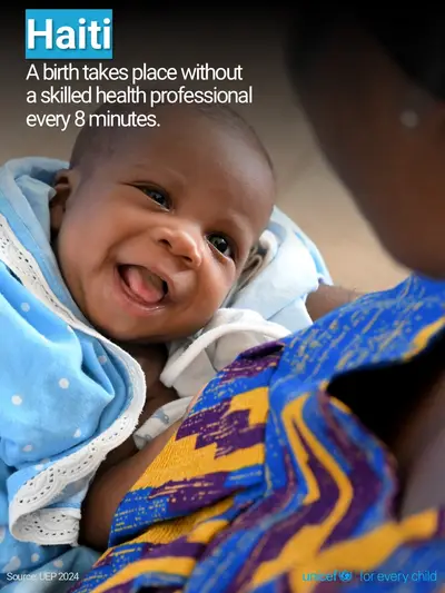 Skilled birth attendance tile for Haiti, Photo · English
