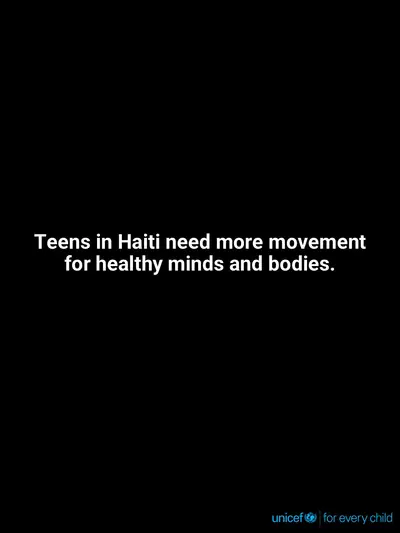 Adolescent physical activity tile for Haiti, Text only · English