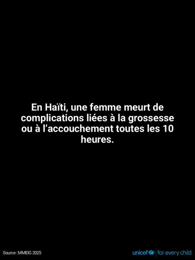 Maternal mortality tile for Haiti, Text only · French