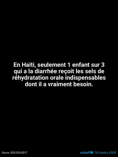 Oral rehydration salts tile for Haiti, Text only · French