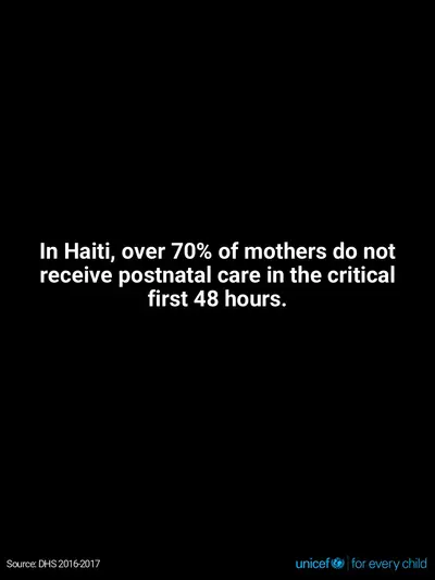 Postnatal care tile for Haiti, Text only · English