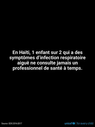Childhood pneumonia tile for Haiti, Text only · French