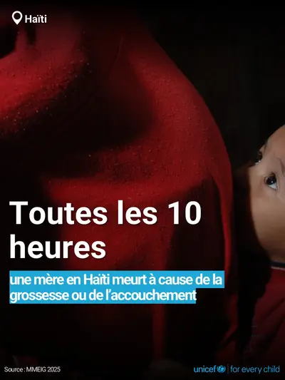 Maternal mortality tile for Haiti, Bold number · French