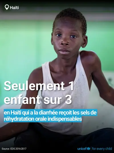 Oral rehydration salts tile for Haiti, Bold number · French