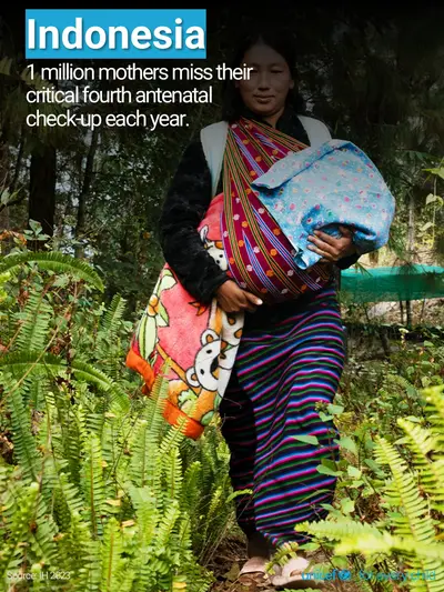 Antenatal care tile for Indonesia, Photo · English
