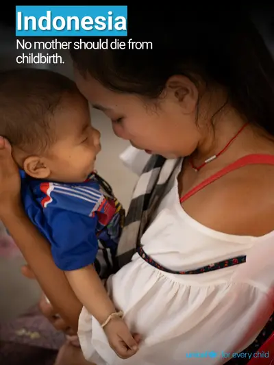 Maternal mortality tile for Indonesia, Photo · English