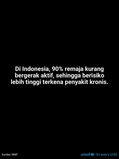 Adolescent physical activity tile for Indonesia, Text only · Indonesian