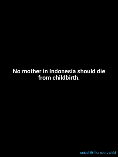 Maternal mortality tile for Indonesia, Text only · English