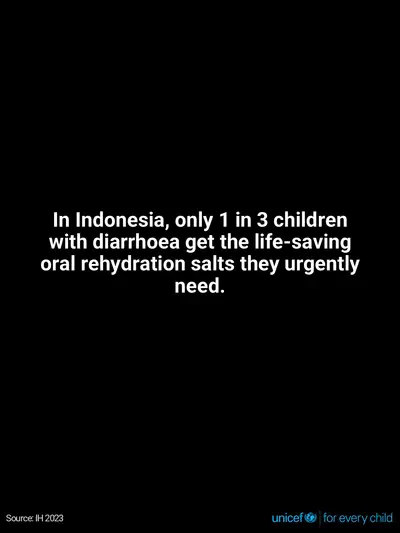 Oral rehydration salts tile for Indonesia, Text only · English