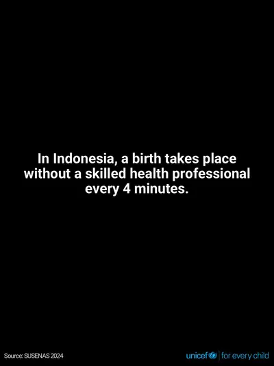 Skilled birth attendance tile for Indonesia, Text only · English