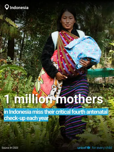 Antenatal care tile for Indonesia, Bold number · English