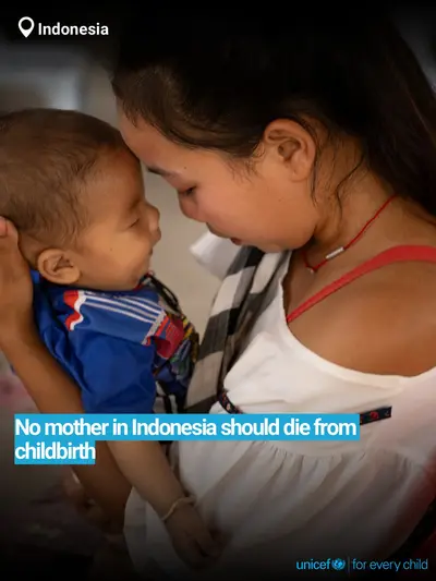 Maternal mortality tile for Indonesia, Bold number · English