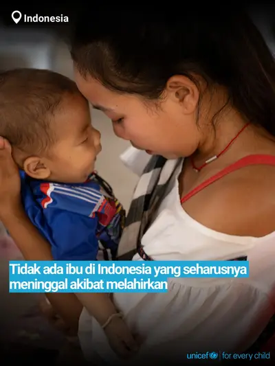 Maternal mortality tile for Indonesia, Bold number · Indonesian
