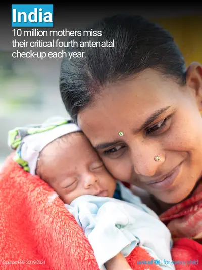 Antenatal care tile for India, Photo · English