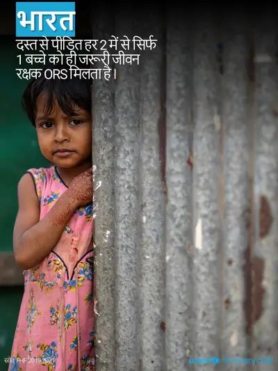 Oral rehydration salts tile for India, Photo · Hindi