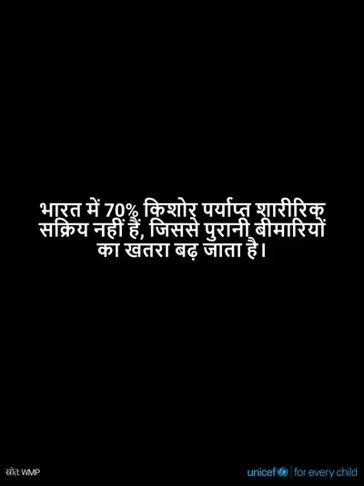 Adolescent physical activity tile for India, Text only · Hindi
