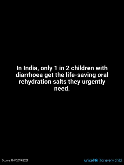 Oral rehydration salts tile for India, Text only · English