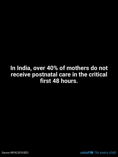 Postnatal care tile for India, Text only · English