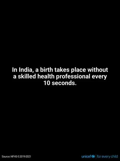 Skilled birth attendance tile for India, Text only · English