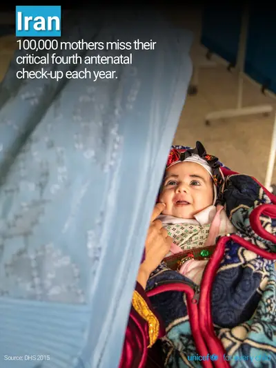 Antenatal care tile for Iran (Islamic Republic of), Photo · English