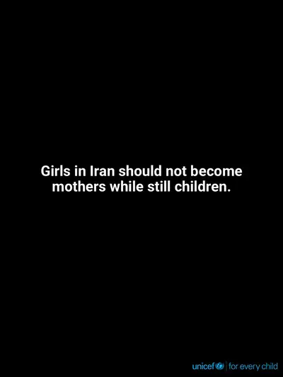 Adolescent motherhood tile for Iran (Islamic Republic of), Text only · English