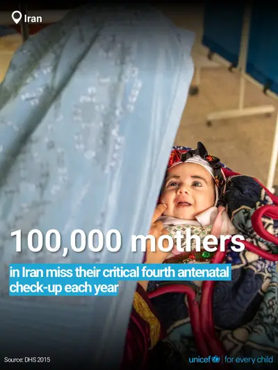 Antenatal care tile for Iran (Islamic Republic of), Bold number · English