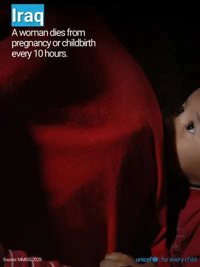 Maternal mortality tile for Iraq, Photo · English
