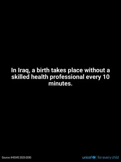 Skilled birth attendance tile for Iraq, Text only · English