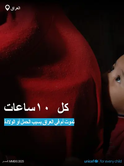 Maternal mortality tile for Iraq, Bold number · Arabic