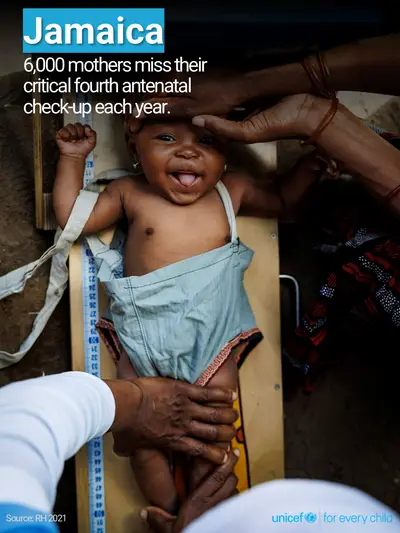 Antenatal care tile for Jamaica, Photo · English