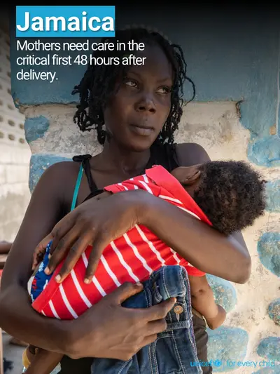Postnatal care tile for Jamaica, Photo · English