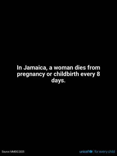 Maternal mortality tile for Jamaica, Text only · English