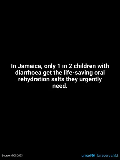 Oral rehydration salts tile for Jamaica, Text only · English