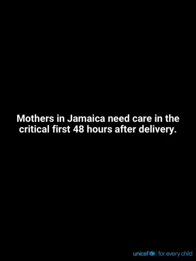 Postnatal care tile for Jamaica, Text only · English