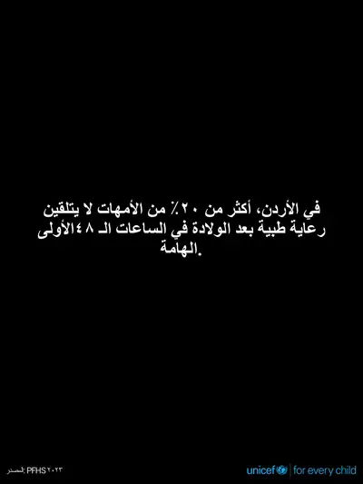 Postnatal care tile for Jordan, Text only · Arabic