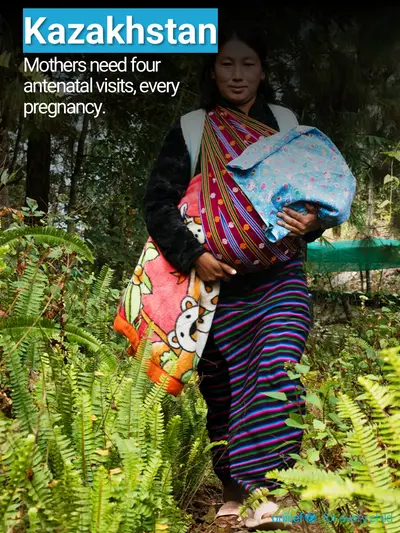 Antenatal care tile for Kazakhstan, Photo · English