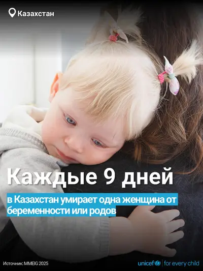 Maternal mortality tile for Kazakhstan, Bold number · Russian
