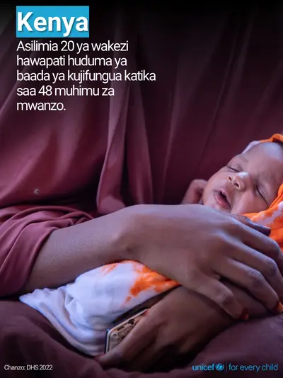 Postnatal care tile for Kenya, Photo · Swahili