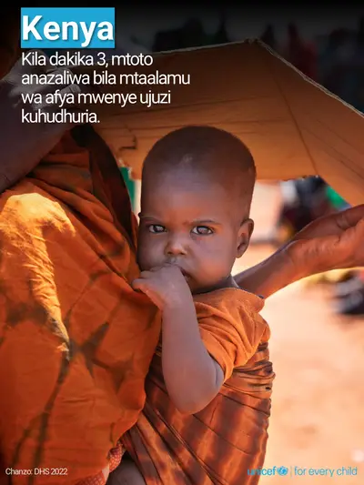 Skilled birth attendance tile for Kenya, Photo · Swahili