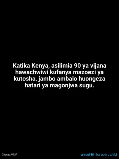Adolescent physical activity tile for Kenya, Text only · Swahili