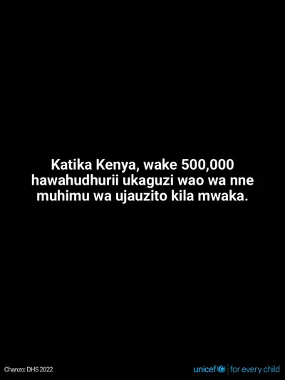 Antenatal care tile for Kenya, Text only · Swahili