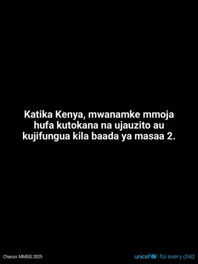 Maternal mortality tile for Kenya, Text only · Swahili