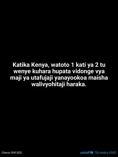 Oral rehydration salts tile for Kenya, Text only · Swahili
