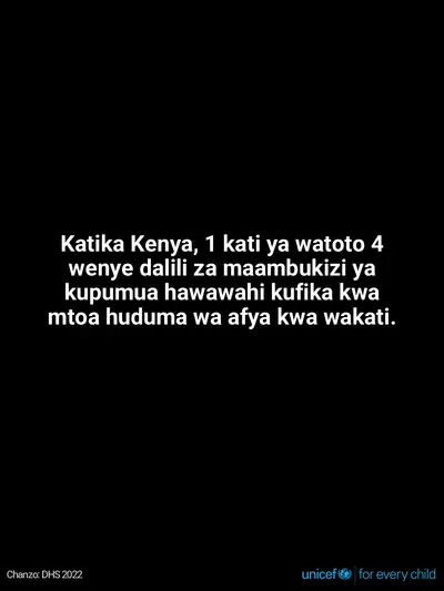 Childhood pneumonia tile for Kenya, Text only · Swahili