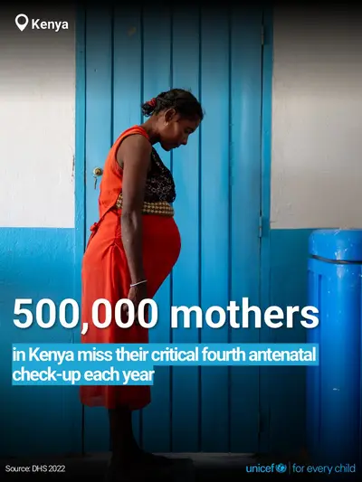 Antenatal care tile for Kenya, Bold number · English