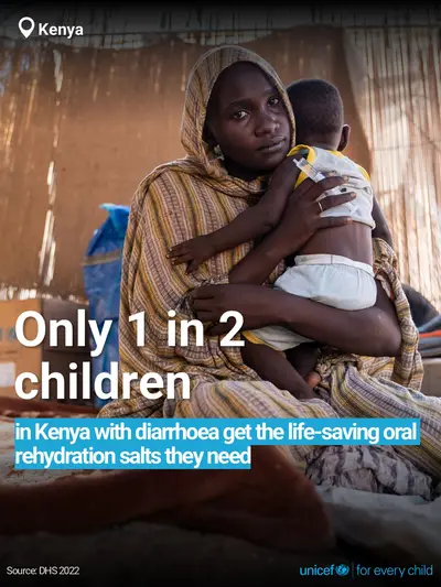 Oral rehydration salts tile for Kenya, Bold number · English