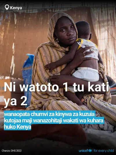 Oral rehydration salts tile for Kenya, Bold number · Swahili