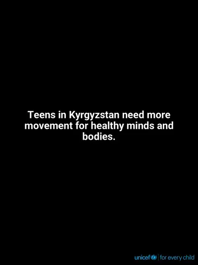 Adolescent physical activity tile for Kyrgyzstan, Text only · English