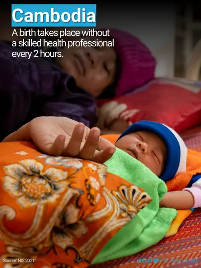 Skilled birth attendance tile for Cambodia, Photo · English