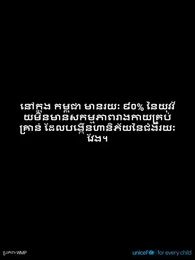 Adolescent physical activity tile for Cambodia, Text only · Khmer